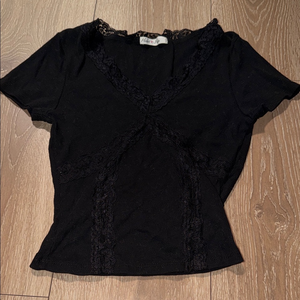 Heart Hips Black Lace Accent Blouse